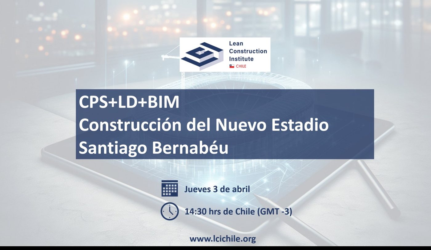 Banner del webinar CPS + LD + BIM en la construcción del nuevo Estadio Santiago Bernabéu.